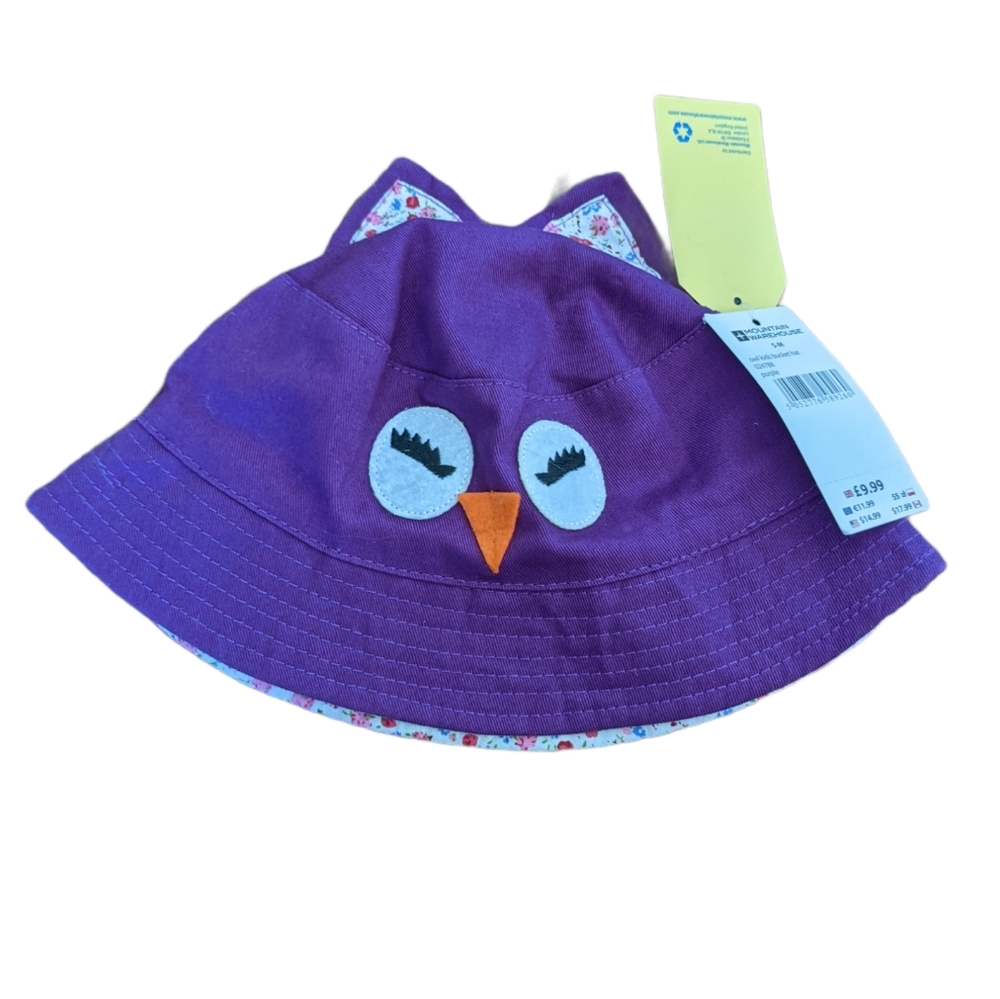 Purple owl bucket hat NWT